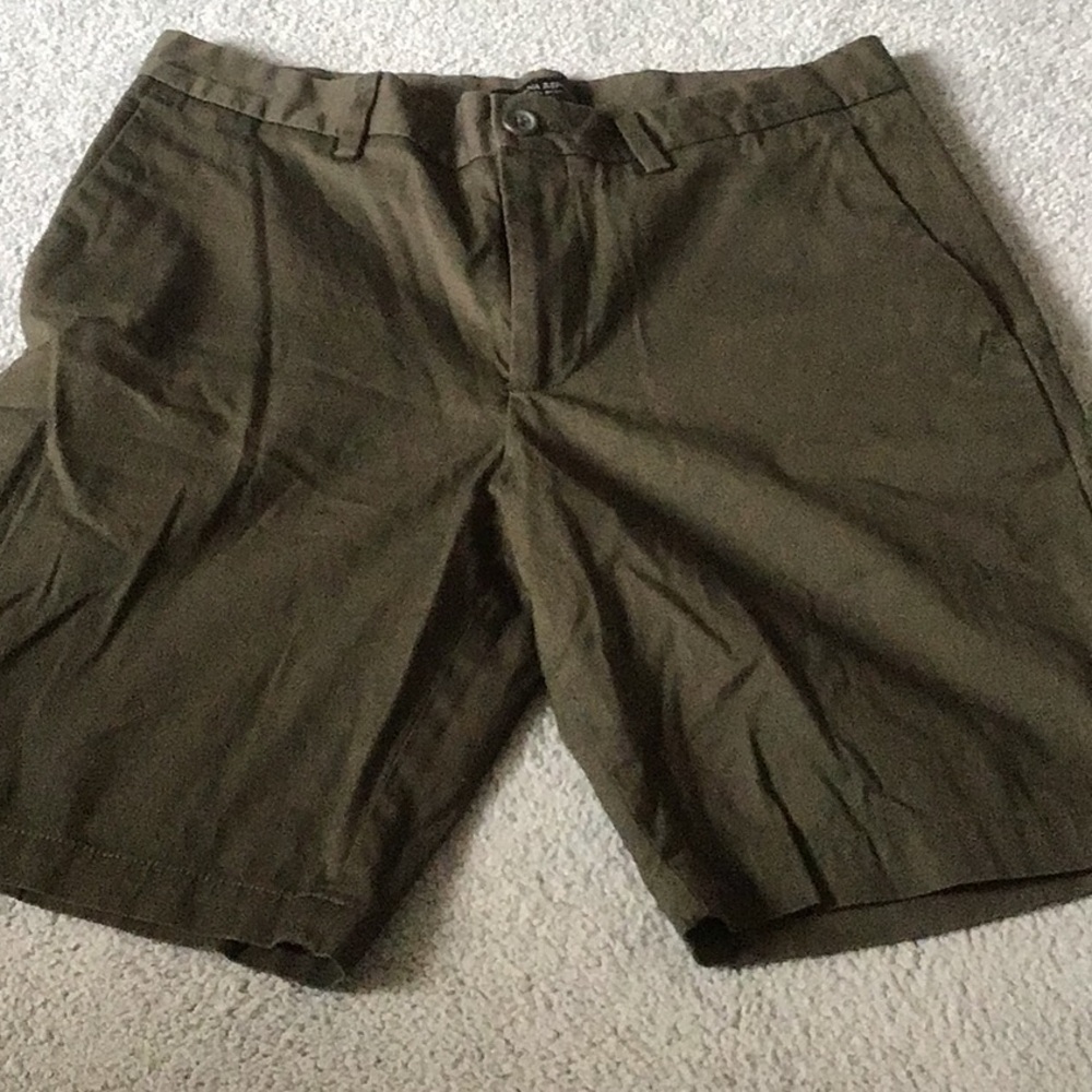 Banana Republic Green Flat Front Shorts Relaxed Fit